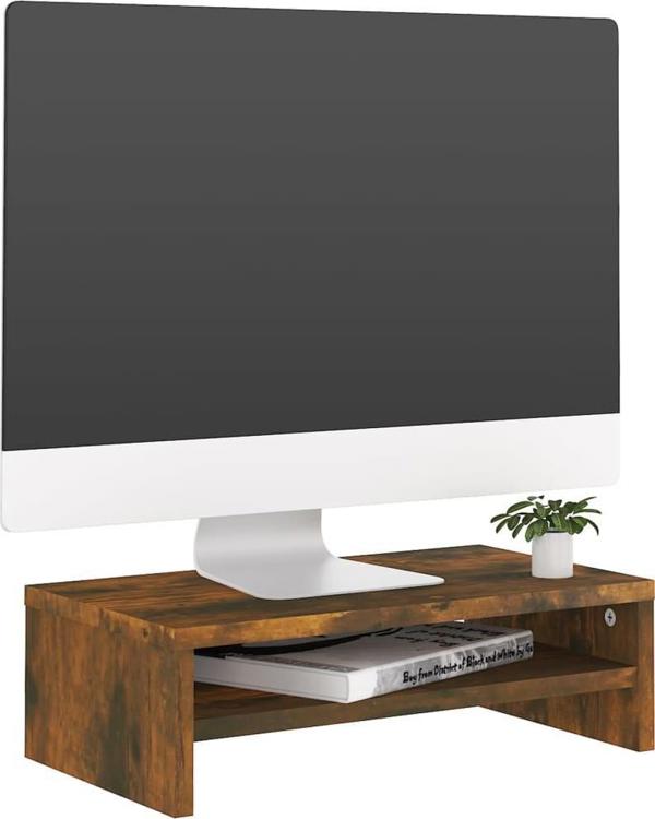 vidaXL Βάση για οθόνη, καπνιστό δρυς, 42x24x13 εκ.
