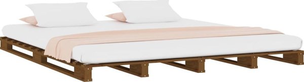 vidaXL Rama κρεβατιού, μελί καφέ, 120x200 εκ., μασίφ πεύκο