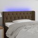 vidaXL Κεφαλάρι κρεβατιού με LED, σκούρο καφέ, 93x16x78/88 εκ., ύφασμα