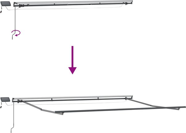 vidaXL Χειροκίνητη Ανεστραμμένη Τέντα με LED Κόκκινη 400x300 cm