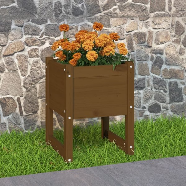 vidaXL Donica, καστανοπορτοκαλί, 40x40x52,5 cm, μασίφ πεύκο