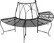 vidaXL Lawka pod drzewo, polokragla, 159 cm, czarna, stalowa
