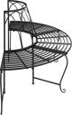vidaXL Lawka pod drzewo, polokragla, 159 cm, czarna, stalowa