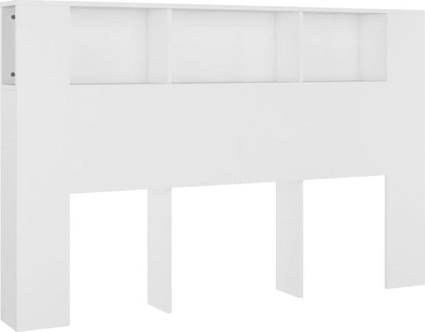 vidaXL Κεφαλάρι κρεβατιού με ράφια, λευκό, 160x18,5x104,5 εκ.