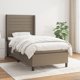 vidaXL Κρεβάτι Kontynentalne με Στρώμα, Taupe, Ύφασμα, 80x200 εκ.