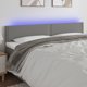 vidaXL Κεφαλάρι κρεβατιού με LED, σκούρο γκρι, 200x5x78/88 cm, ύφασμα