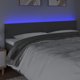 vidaXL Κεφαλάρι κρεβατιού με LED, σκούρο γκρι, 200x5x78/88 cm, ύφασμα