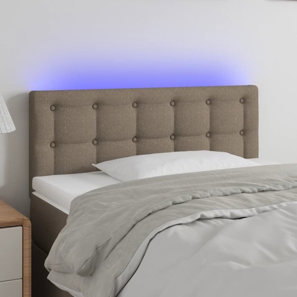 vidaXL Κεφαλάρι Κρεβατιού με LED, Taupe, 80x5x78/88 εκ., Υφασμάτινο