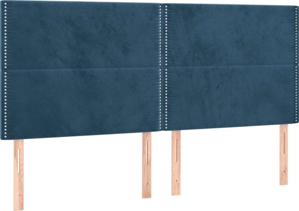 vidaXL Zaglowki, 4 szt., ciemnoniebieskie, 100x5x78/88 cm, aksamit