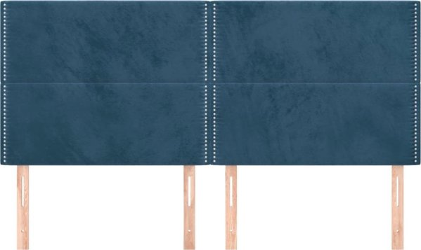 vidaXL Zaglowki, 4 szt., ciemnoniebieskie, 100x5x78/88 cm, aksamit