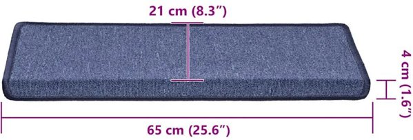 VidaXL Αυτοκόλλητα Πατήματα Σκάλας, 30τμχ, 65x25 εκ., Μπλε