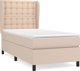 vidaXL Κρεβάτι Continental με Στρώμα, Cappuccino, Δερματίνη, 100x200 cm