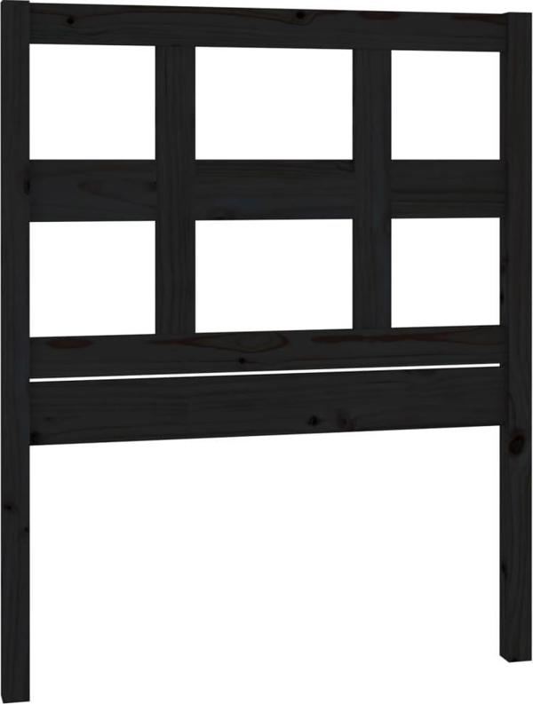 vidaXL Wezglowie lozka, czarne, 95,5x4x100 cm, lite drewno sosnowe