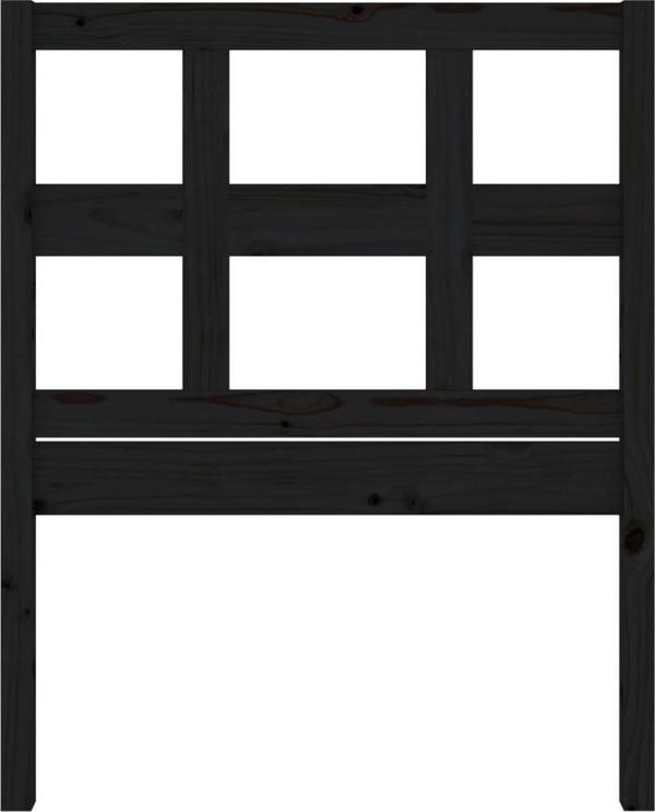 vidaXL Wezglowie lozka, czarne, 95,5x4x100 cm, lite drewno sosnowe