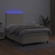 vidaXL Lozko kontynentalne z LED, materac, kremowe, ekoskora 120x200cm