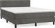 vidaXL Κρεβάτι continental με στρώμα, σκούρο γκρι, 140x200cm βελούδο