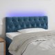 vidaXL Κεφαλάρι με LED, σκούρο μπλε βελούδο, 100x7x78/88cm