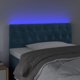 vidaXL Κεφαλάρι με LED, σκούρο μπλε βελούδο, 100x7x78/88cm