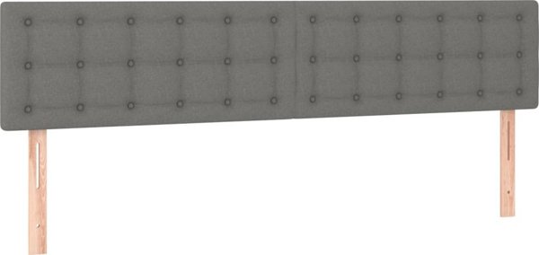 vidaXL Zaglowek do lozkos me LED, skourogyry, 180x5x78/88 cm, tkanina