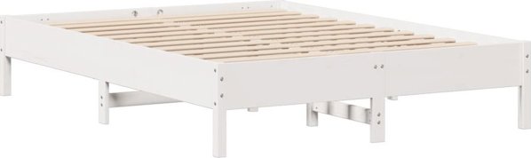 vidaXL Rama κρεβατιού χωρίς στρώμα, λευκή, 140x200 cm, μασίφ πεύκο