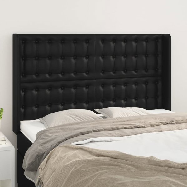 vidaXL Ζαγκλόουκ uszak μαύρο 147x16x118/128 cm από τεχνητό δέρμα