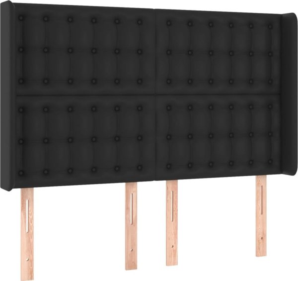 vidaXL Ζαγκλόουκ uszak μαύρο 147x16x118/128 cm από τεχνητό δέρμα