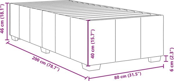 vidaXL Rama κρεβατιού, χρώμα ταουπ, 80 x 200 cm, επενδυμένη με ύφασμα