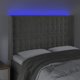 vidaXL Ζαγλόουεκ για κρεβάτι με LED, ανοιχτό γκρι, 147x16x118/128 cm, βελούδο