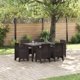 vidaXL Σετ φαγητού κήπου 7 τεμαχίων μπρονζέ Polyrattan