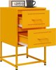 vidaXL Szafki nocne, 2 szt., musztardowe, 36x39x60,5 cm, stal