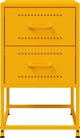 vidaXL Szafki nocne, 2 szt., musztardowe, 36x39x60,5 cm, stal