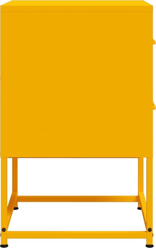 vidaXL Szafki nocne, 2 szt., musztardowe, 36x39x60,5 cm, stal