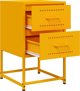vidaXL Szafki nocne, 2 szt., musztardowe, 36x39x60,5 cm, stal