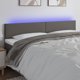 vidaXL Κεφαλάρι κρεβατιού με LED, γκρι, 200x5x78/88 cm, τεχνητό δέρμα