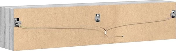 vidaXL Επιτοίχια ντουλάπα για TV με φωτισμό LED, γκρι δρυς sonoma, 180x31x38 cm