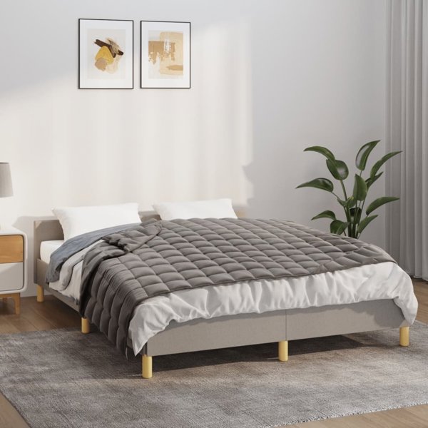 vidaXL Βαρέως τύπου κουβέρτα, γκρι, 138x200 cm, 10 kg, ύφασμα