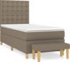 vidaXL Κρεβάτι Continental με στρώμα, ταουπ, ύφασμα, 90x190 εκ