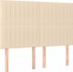 vidaXL Προσκέφαλο κρεβατιού με LED, εκρού, 144x5x118/128 cm, ύφασμα