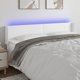 vidaXL Επένδυση κεφαλαριού κρεβατιού με LED, λευκή, 183x16x78/88 εκ., οικολογικό δέρμα