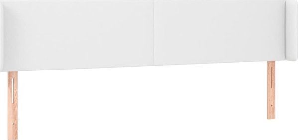 vidaXL Επένδυση κεφαλαριού κρεβατιού με LED, λευκή, 183x16x78/88 εκ., οικολογικό δέρμα