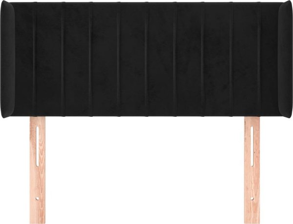 vidaXL Κεφαλάρι uszak μαύρο 93x16x78/88 εκ. βελούδινο