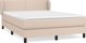 vidaXL Lit kontinental avec matelas, cappuccino, cuir synthétique 140x200 cm