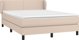 vidaXL Lit kontinental avec matelas, cappuccino, cuir synthétique 140x200 cm