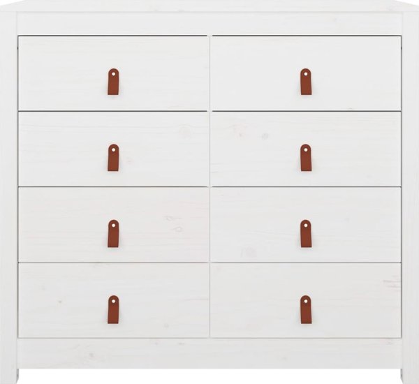 vidaXL Συρταριέρα, λευκή, 100x40x90 cm, από μασίφ πεύκο