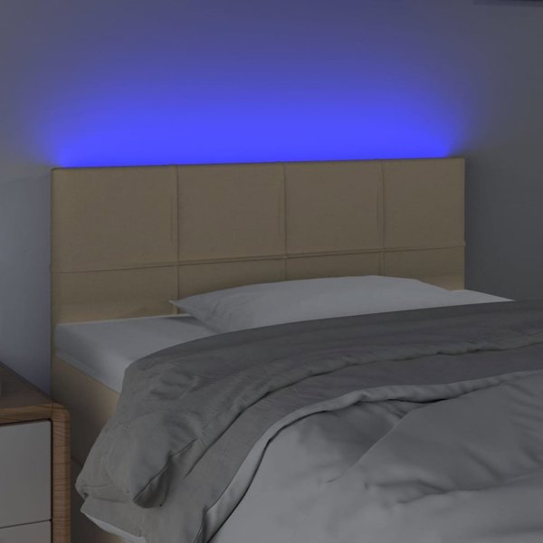 vidaXL Zaglowek do lotka me LED, kremowy, 80x5x78/88 cm, tkanina
