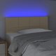 vidaXL Zaglowek do lotka me LED, kremowy, 80x5x78/88 cm, tkanina