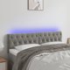 vidaXL Κεφαλάρι κρεβατιού με LED, ανοιχτό γκρι, 144x7x78/88 cm, βελούδο