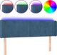 Κεφαλάρι κρεβατιού με LED vidaXL, σκούρο μπλε, 147x16x78/88 cm, βελούδινο