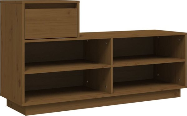 vidaXL Ντουλάπι για παπούτσια, μελί καφέ, 110x34x61 cm, μασίφ πεύκο