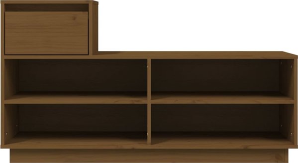 vidaXL Ντουλάπι για παπούτσια, μελί καφέ, 110x34x61 cm, μασίφ πεύκο